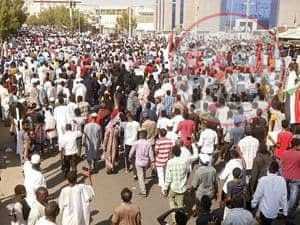 احتشد نحو 4 ملايين سوداني في شوارع مدن العاصمة