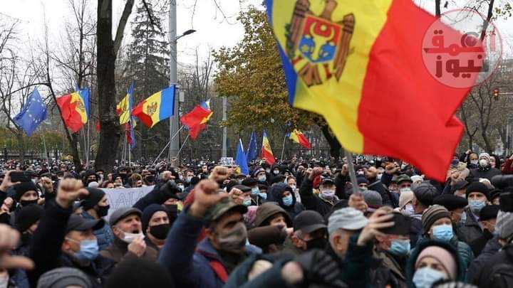 مظاهرات حاشدة مناهضة للحكومة في شمال مولدوفا .(العمق نيوز)