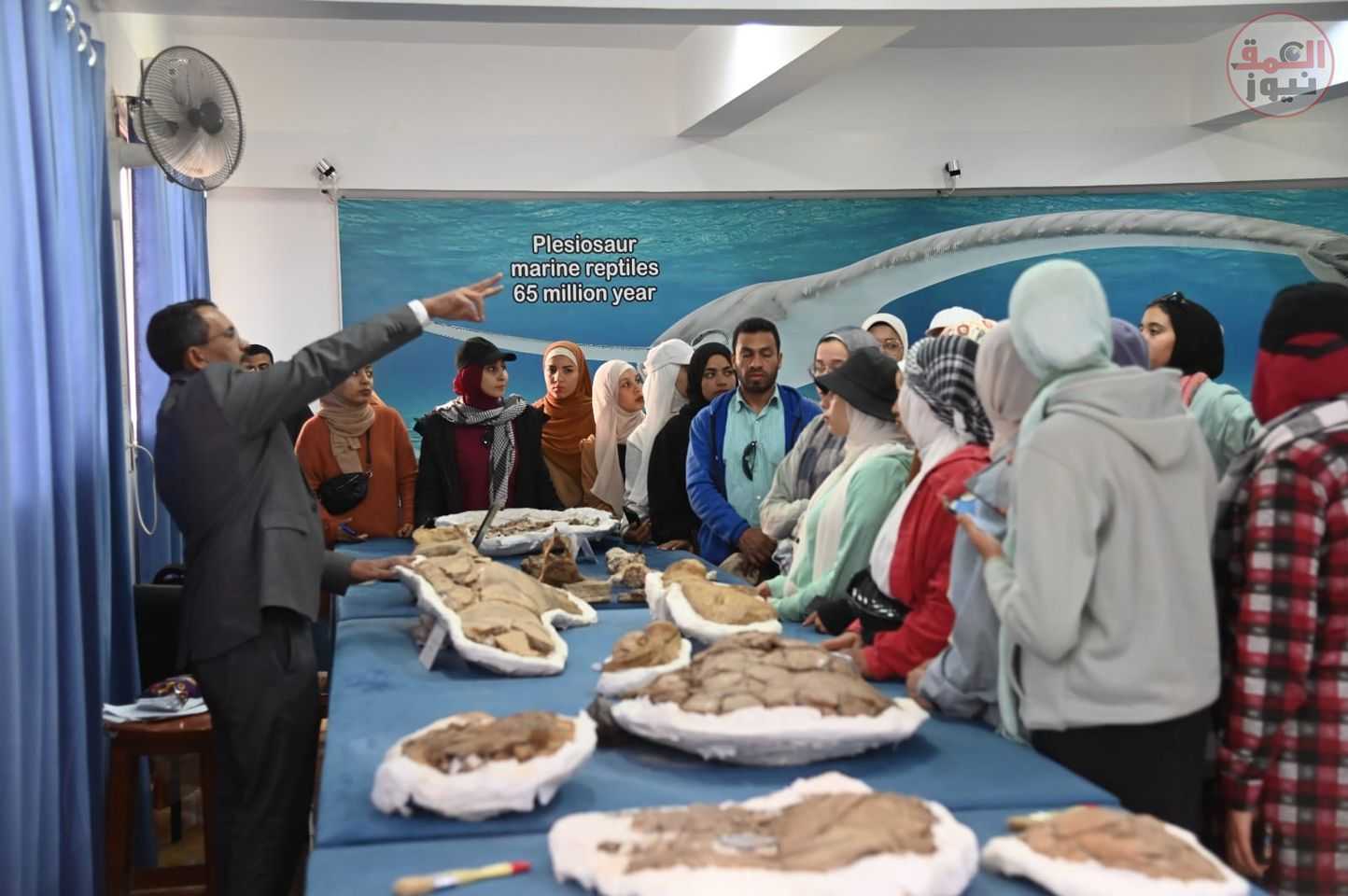 " مركز الحفريات الفقارية " بجامعة الوادى الجديد يستقبل طلاب كلية علوم الأرض بجامعة بني سويف