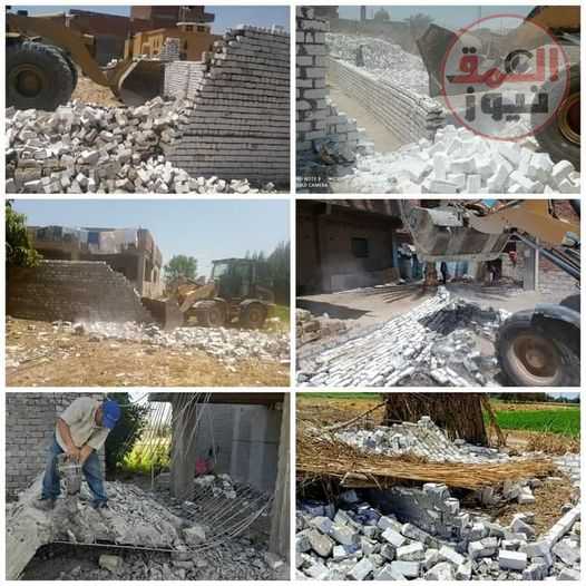تنفيذ ١١ قرار إزالة بناء مخالف على مساحة ٤٤٠ م٢ بنطاق ٥ مراكز بالبحيرة