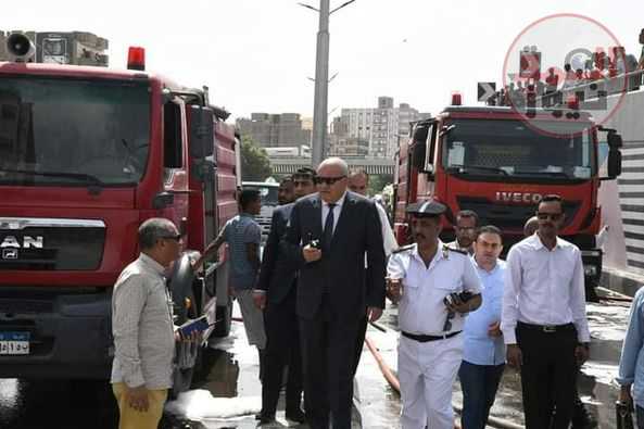 محافظ قنا يتفقد أعمال السيطرة على حريق هائل اندلع بمحطة وقود