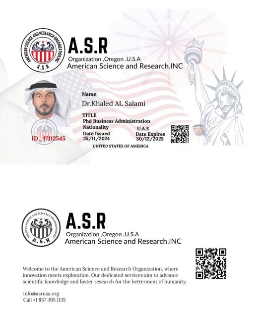 الدكتور خالد السلامي يحصد عضوية المنظمة الأمريكية للعلوم والأبحاث